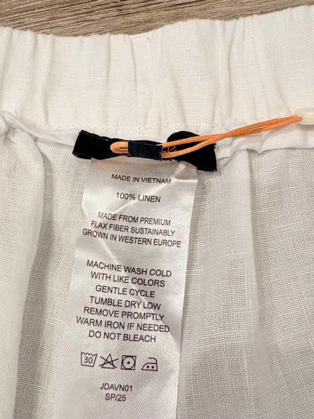 NWT Quince White 100% European Linen Pull On Pants, Ankle Length Size L - Picture 3 of 9